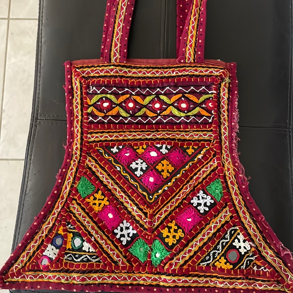 Embroidered Multicolor Women's Bag
